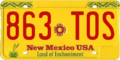 NM license plate 863TOS
