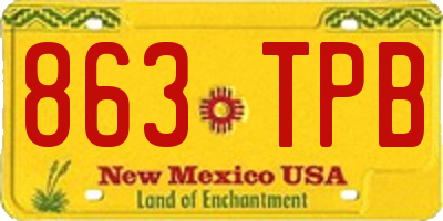 NM license plate 863TPB