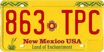 NM license plate 863TPC