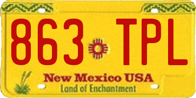 NM license plate 863TPL