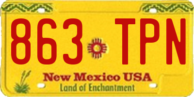 NM license plate 863TPN