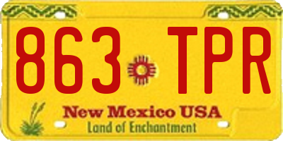 NM license plate 863TPR