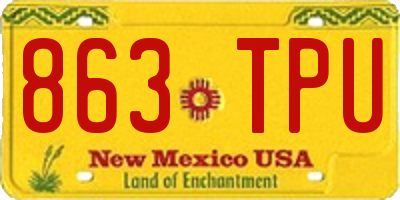 NM license plate 863TPU