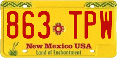 NM license plate 863TPW