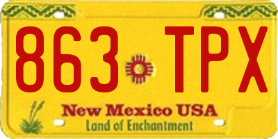 NM license plate 863TPX