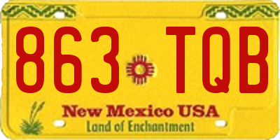 NM license plate 863TQB