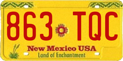 NM license plate 863TQC