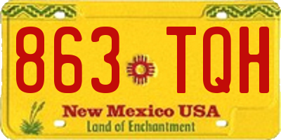 NM license plate 863TQH