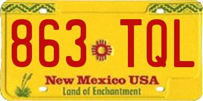 NM license plate 863TQL