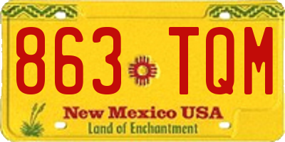 NM license plate 863TQM