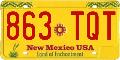 NM license plate 863TQT