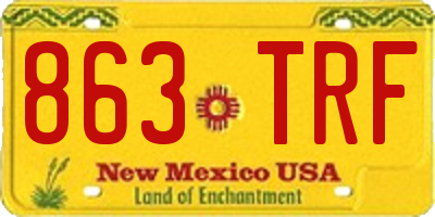 NM license plate 863TRF