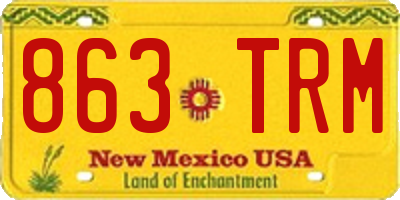 NM license plate 863TRM