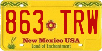 NM license plate 863TRW
