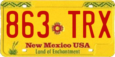 NM license plate 863TRX