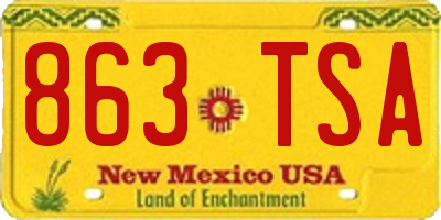NM license plate 863TSA