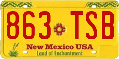NM license plate 863TSB