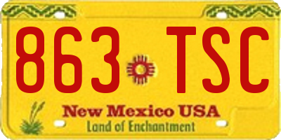 NM license plate 863TSC
