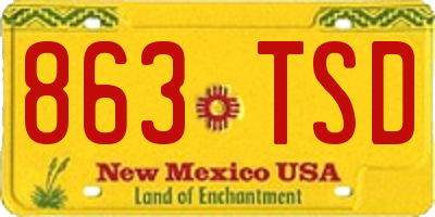 NM license plate 863TSD