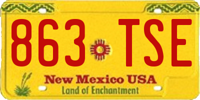 NM license plate 863TSE