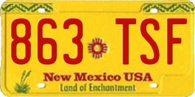 NM license plate 863TSF