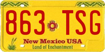 NM license plate 863TSG