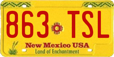 NM license plate 863TSL