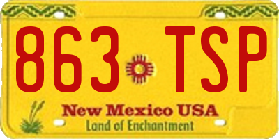NM license plate 863TSP
