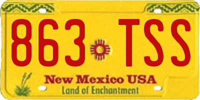 NM license plate 863TSS