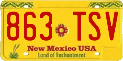 NM license plate 863TSV