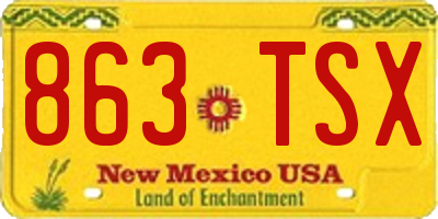 NM license plate 863TSX