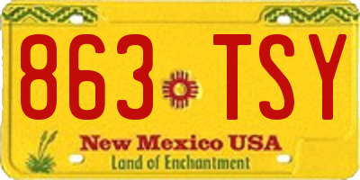 NM license plate 863TSY