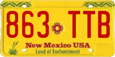 NM license plate 863TTB