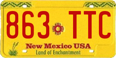NM license plate 863TTC