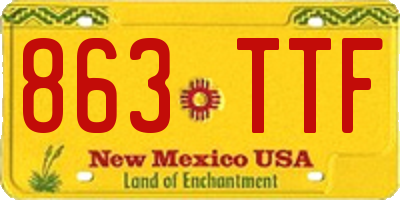 NM license plate 863TTF