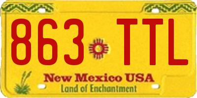 NM license plate 863TTL