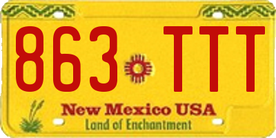 NM license plate 863TTT