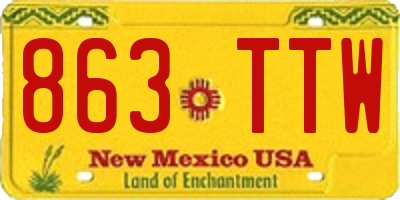 NM license plate 863TTW