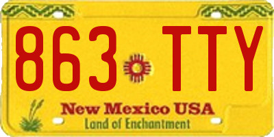 NM license plate 863TTY