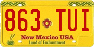 NM license plate 863TUI