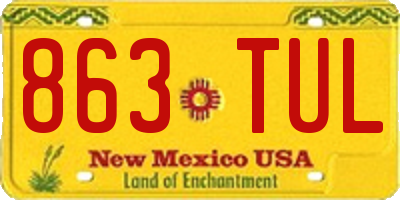 NM license plate 863TUL