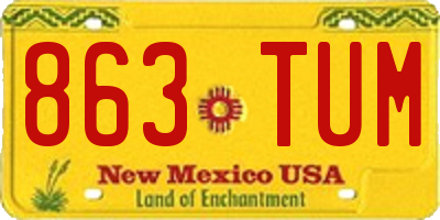NM license plate 863TUM
