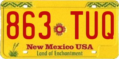 NM license plate 863TUQ