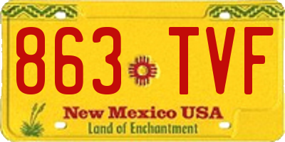 NM license plate 863TVF