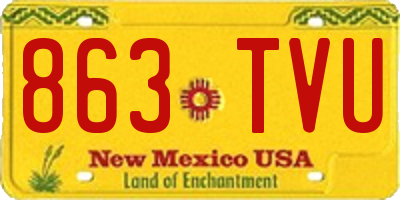 NM license plate 863TVU