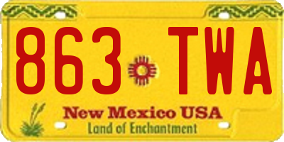 NM license plate 863TWA