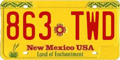 NM license plate 863TWD