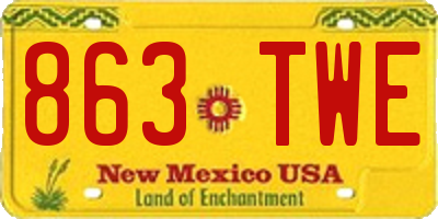 NM license plate 863TWE