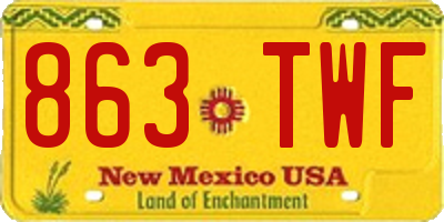 NM license plate 863TWF