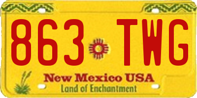 NM license plate 863TWG